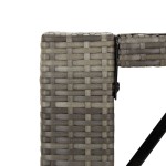 vidaXL Masă de bar cu blat din sticlă, gri, 185x80x110 cm, poliratan vidaXL Masă de bar cu blat din sticlă, gri, 185x80x110 cm, poliratan