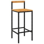 vidaXL Scaune de bar, 4 buc, negru, poliratan și lemn masiv de acacia vidaXL Scaune de bar, 4 buc, negru, poliratan și lemn masiv de acacia
