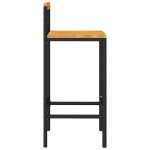 vidaXL Scaune de bar, 4 buc, negru, poliratan și lemn masiv de acacia vidaXL Scaune de bar, 4 buc, negru, poliratan și lemn masiv de acacia