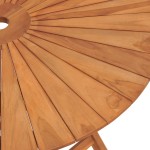 vidaXL Masă de grădină pliabilă, Ø 85x75 cm, lemn masiv de tec