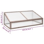 vidaXL Seră, gri, 110x58,5x39 cm, lemn de brad vidaXL Seră, gri, 110x58,5x39 cm, lemn de brad