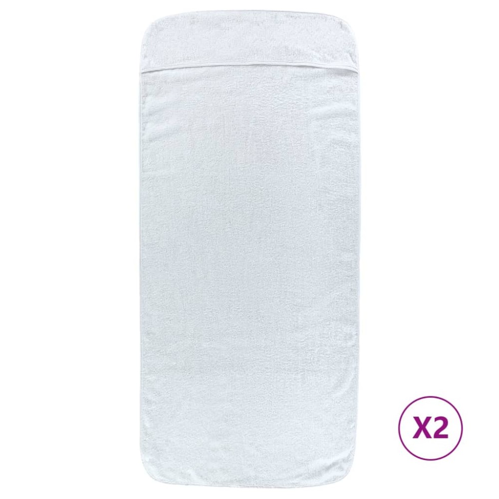 vidaXL Prosoape de plajă, 2 buc., alb, 60x135 cm, textil 400 GSM