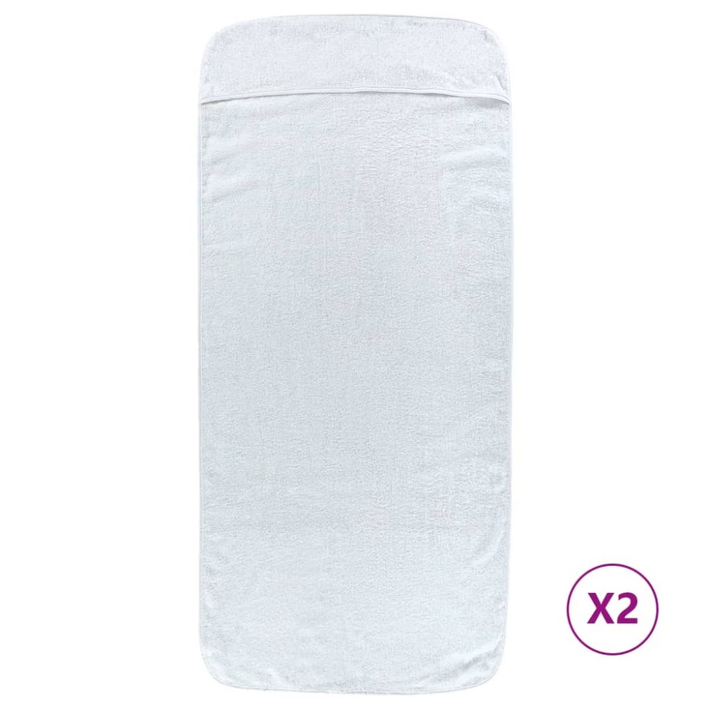 vidaXL Prosoape de plajă, 2 buc., alb, 75x200 cm, textil 400 GSM
