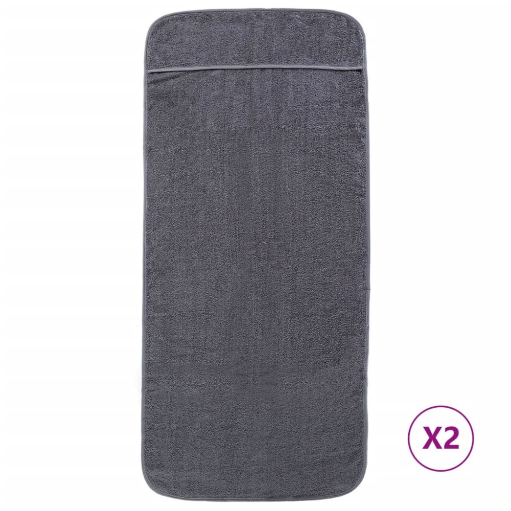 vidaXL Prosoape de plajă, 2 buc., antracit, 60x135 cm, textil 400 GSM