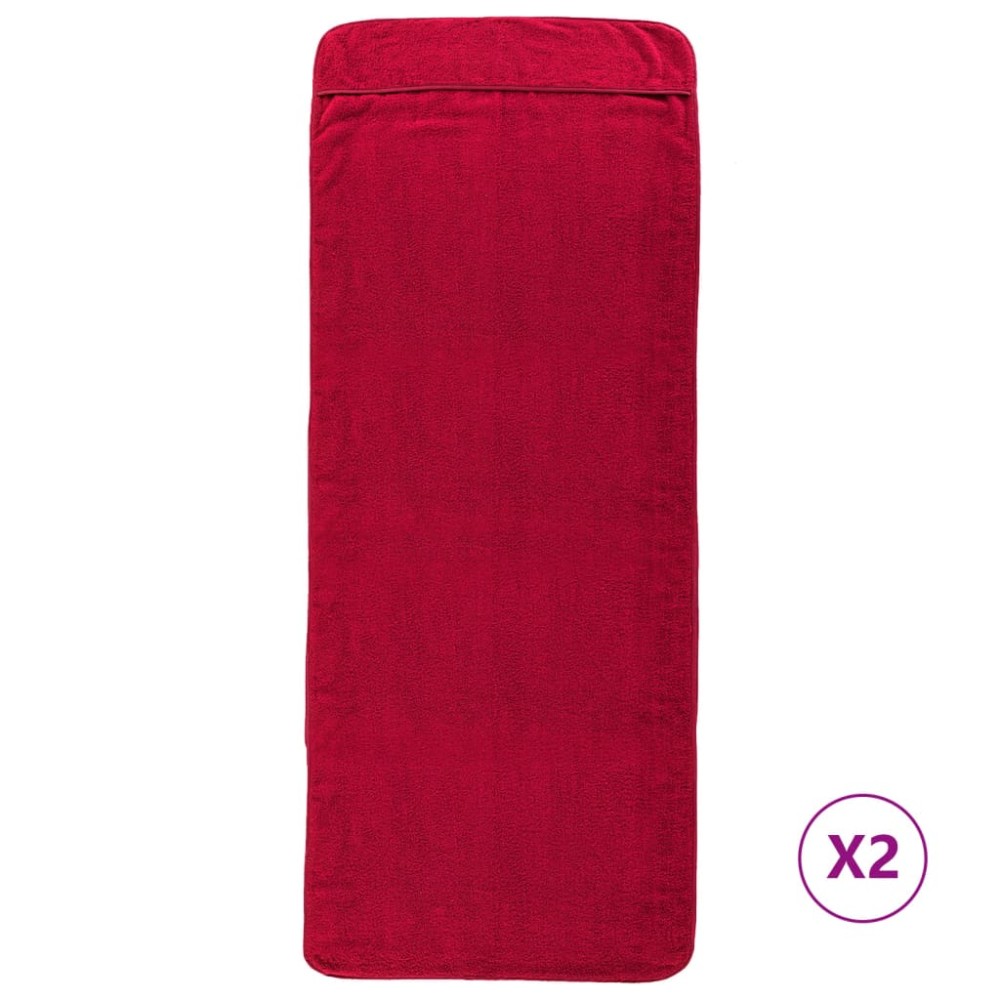 vidaXL Prosoape de plajă, 2 buc., vișiniu, 75x200 cm, textil 400 GSM