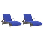 vidaXL Prosoape de plajă, 2 buc., albastru, 75x200 cm, textil 400 GSM vidaXL Prosoape de plajă, 2 buc., albastru, 75x200 cm, textil 400 GSM