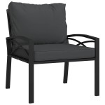 vidaXL Scaune de grădină cu perne gri, 2 buc., 68x76x79 cm, oțel vidaXL Scaune de grădină cu perne gri, 2 buc., 68x76x79 cm, oțel
