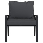 vidaXL Scaune de grădină cu perne gri, 2 buc., 68x76x79 cm, oțel vidaXL Scaune de grădină cu perne gri, 2 buc., 68x76x79 cm, oțel