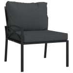 vidaXL Scaune de grădină cu perne gri, 2 buc., 62x75x79 cm, oțel vidaXL Scaune de grădină cu perne gri, 2 buc., 62x75x79 cm, oțel