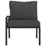 vidaXL Scaune de grădină cu perne gri, 2 buc., 62x75x79 cm, oțel vidaXL Scaune de grădină cu perne gri, 2 buc., 62x75x79 cm, oțel