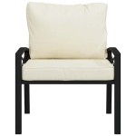 vidaXL Scaun de grădină cu perne nisipiu, 68x76x79 cm, oțel vidaXL Scaun de grădină cu perne nisipiu, 68x76x79 cm, oțel