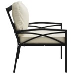 vidaXL Scaun de grădină cu perne nisipiu, 68x76x79 cm, oțel vidaXL Scaun de grădină cu perne nisipiu, 68x76x79 cm, oțel