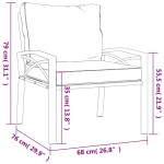 vidaXL Scaun de grădină cu perne nisipiu, 68x76x79 cm, oțel vidaXL Scaun de grădină cu perne nisipiu, 68x76x79 cm, oțel