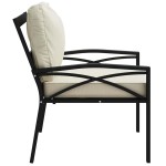vidaXL Scaune de grădină cu perne nisipiu, 2 buc., 68x76x79 cm, oțel vidaXL Scaune de grădină cu perne nisipiu, 2 buc., 68x76x79 cm, oțel