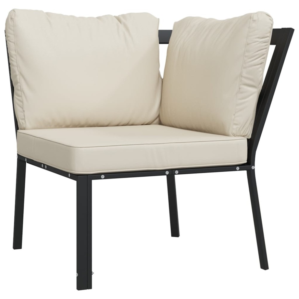 vidaXL Scaun de grădină cu perne nisipiu, 76x76x79 cm, oțel