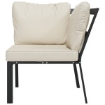 vidaXL Scaun de grădină cu perne nisipiu, 76x76x79 cm, oțel vidaXL Scaun de grădină cu perne nisipiu, 76x76x79 cm, oțel