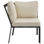 vidaXL Scaun de grădină cu perne nisipiu, 76x76x79 cm, oțel vidaXL Scaun de grădină cu perne nisipiu, 76x76x79 cm, oțel