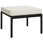 vidaXL Taburete de grădină cu perne gri, 2 buc., 60x60x35 cm, oțel vidaXL Taburete de grădină cu perne gri, 2 buc., 60x60x35 cm, oțel