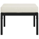 vidaXL Taburete de grădină cu perne gri, 2 buc., 60x60x35 cm, oțel vidaXL Taburete de grădină cu perne gri, 2 buc., 60x60x35 cm, oțel