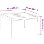vidaXL Măsuță de cafea pentru grădină, negru, 60x60x35 cm, oțel vidaXL Măsuță de cafea pentru grădină, negru, 60x60x35 cm, oțel