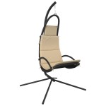 vidaXL Scaun balansoar grădină, cu pernă, crem, textil oxford și oțel vidaXL Scaun balansoar grădină, cu pernă, crem, textil oxford și oțel