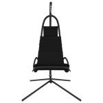vidaXL Scaun balansoar grădină cu pernă, negru, textil oxford și oțel vidaXL Scaun balansoar grădină cu pernă, negru, textil oxford și oțel