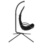 vidaXL Scaun balansoar grădină cu pernă, negru, textil oxford și oțel vidaXL Scaun balansoar grădină cu pernă, negru, textil oxford și oțel