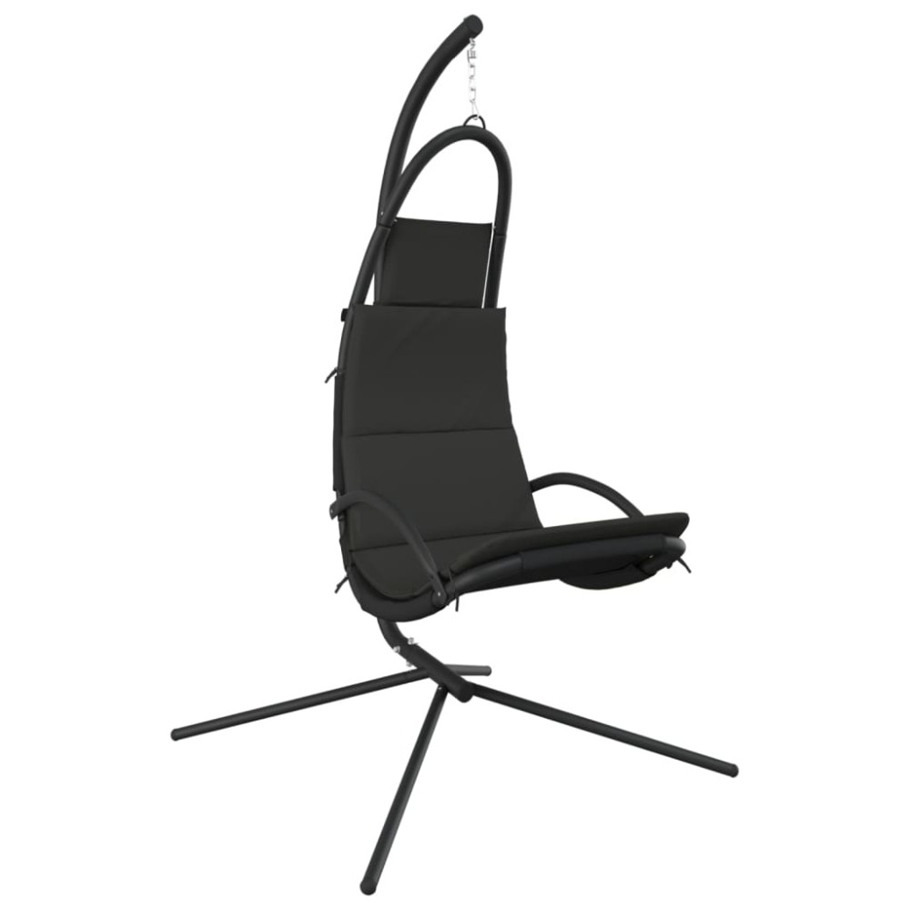 vidaXL Scaun balansoar grădină cu pernă gri închis, textil oxford/oțel