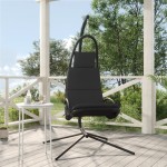 vidaXL Scaun balansoar grădină cu pernă gri închis, textil oxford/oțel vidaXL Scaun balansoar grădină cu pernă gri închis, textil oxford/oțel