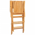 vidaXL Scaune de grădină pliante, 2 buc, 55x61x90 cm, lemn masiv tec