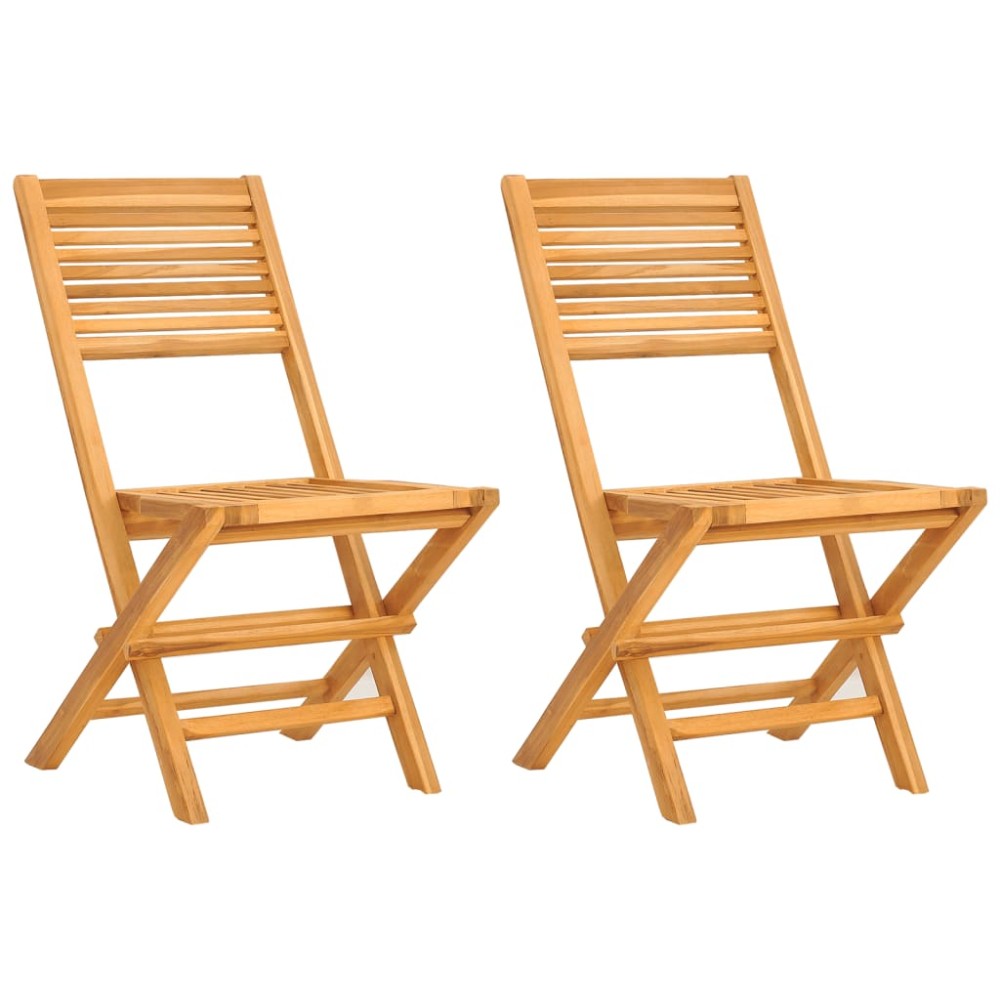 vidaXL Scaune de grădină pliante, 2 buc, 47x62x90 cm, lemn masiv tec