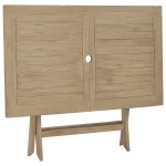 vidaXL Masă pliantă de grădină, gri, 120x70x75 cm, lemn masiv de tec vidaXL Masă pliantă de grădină, gri, 120x70x75 cm, lemn masiv de tec