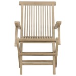 vidaXL Scaune de grădină pliante 2 buc. gri 56x61x89 cm lemn masiv tec vidaXL Scaune de grădină pliante 2 buc. gri 56x61x89 cm lemn masiv tec