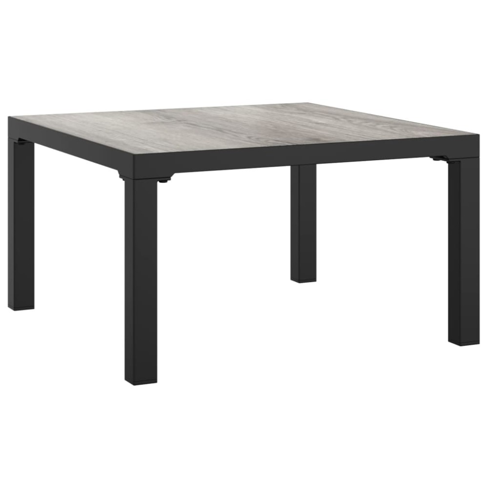 vidaXL Măsuță de cafea de grădină, gri, 55x55x31 cm, DPC și oțel
