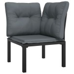 vidaXL Set mobilier de grădină, 4 piese, negru și gri, poliratan vidaXL Set mobilier de grădină, 4 piese, negru și gri, poliratan