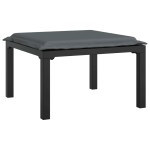 vidaXL Set mobilier de grădină, 4 piese, negru și gri, poliratan