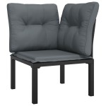 vidaXL Set mobilier de grădină, 4 piese, negru și gri, poliratan vidaXL Set mobilier de grădină, 4 piese, negru și gri, poliratan
