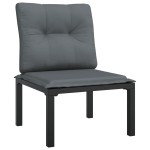 vidaXL Set mobilier de grădină, 4 piese, negru și gri, poliratan vidaXL Set mobilier de grădină, 4 piese, negru și gri, poliratan