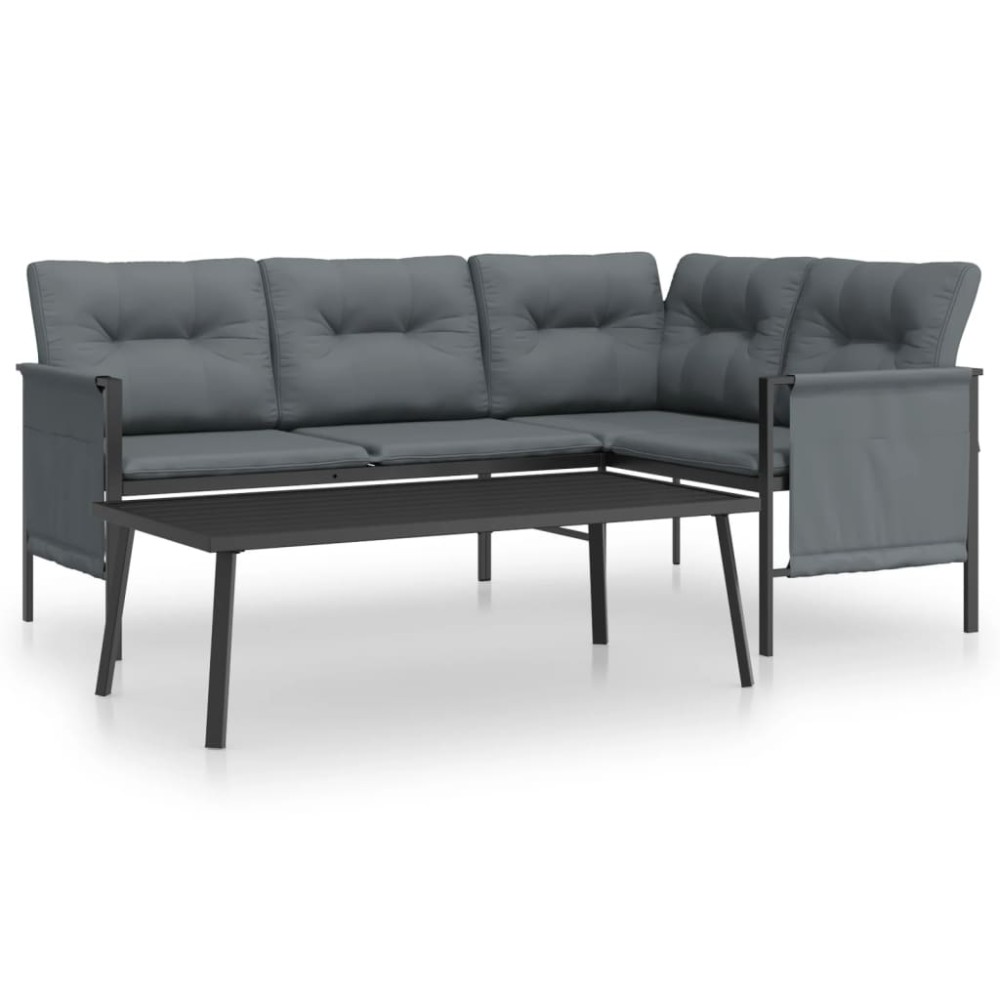 vidaXL Set mobilier de grădină, antracit, 2 piese, oțel