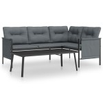 vidaXL Set mobilier de grădină, antracit, 2 piese, oțel vidaXL Set mobilier de grădină, antracit, 2 piese, oțel