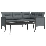 vidaXL Set mobilier de grădină, antracit, 2 piese, oțel vidaXL Set mobilier de grădină, antracit, 2 piese, oțel