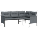 vidaXL Set mobilier de grădină, antracit, 2 piese, oțel vidaXL Set mobilier de grădină, antracit, 2 piese, oțel