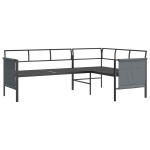 vidaXL Set mobilier de grădină, antracit, 2 piese, oțel vidaXL Set mobilier de grădină, antracit, 2 piese, oțel