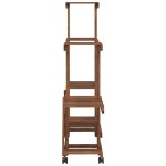 vidaXL Suport pentru flori cu roți, 95x25x101 cm, lemn masiv de brad vidaXL Suport pentru flori cu roți, 95x25x101 cm, lemn masiv de brad
