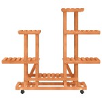 vidaXL Suport pentru flori cu roți, 95x25x101 cm, lemn masiv de brad vidaXL Suport pentru flori cu roți, 95x25x101 cm, lemn masiv de brad