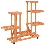 vidaXL Suport pentru flori cu roți, 95x25x101 cm, lemn masiv de brad vidaXL Suport pentru flori cu roți, 95x25x101 cm, lemn masiv de brad