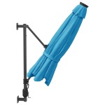 vidaXL Umbrelă de soare montate pe perete cu LED-uri Sea Blue, 290 cm