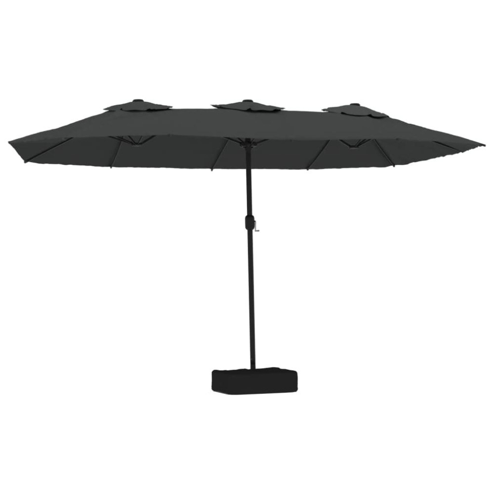 vidaXL Umbrelă de soare cu două capete, antracit, 449x265 cm