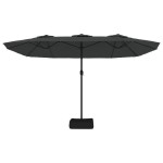 vidaXL Umbrelă de soare cu două capete, antracit, 449x265 cm