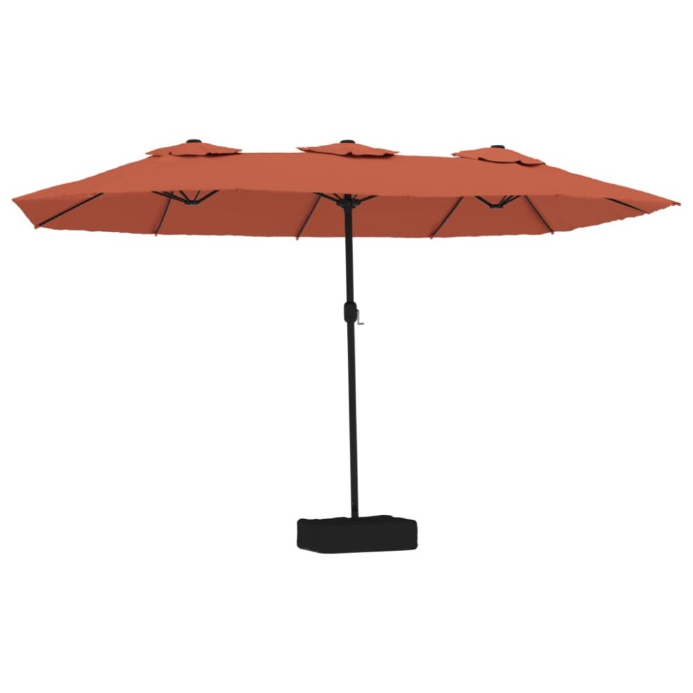 vidaXL Umbrelă de soare grădină cu două capete, cărămiziu, 449x265 cm
